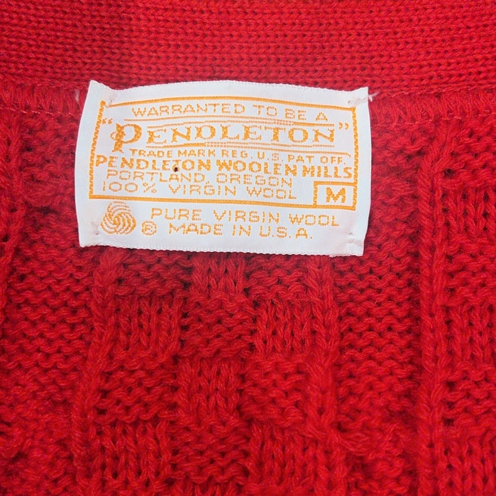 Pendleton Vintage Virgin Wool Button Closure Cabl… - image 3